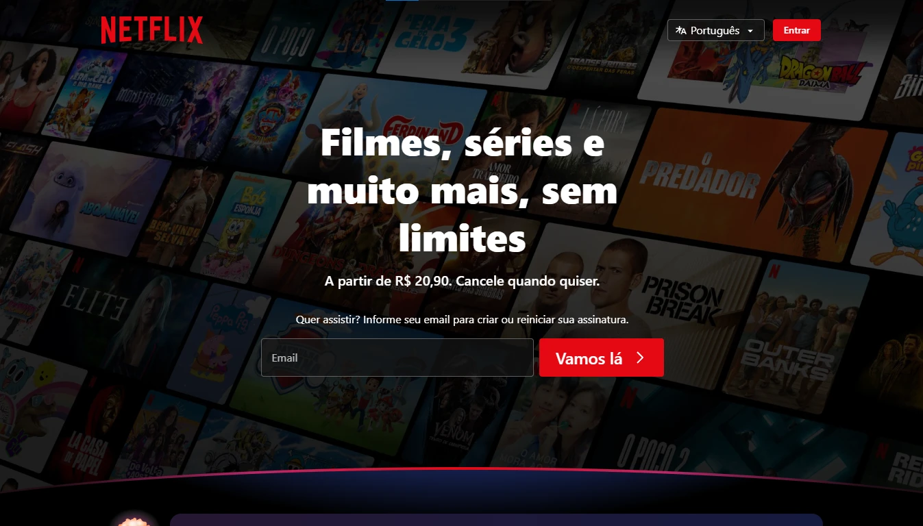 Site oficial da Netflix
