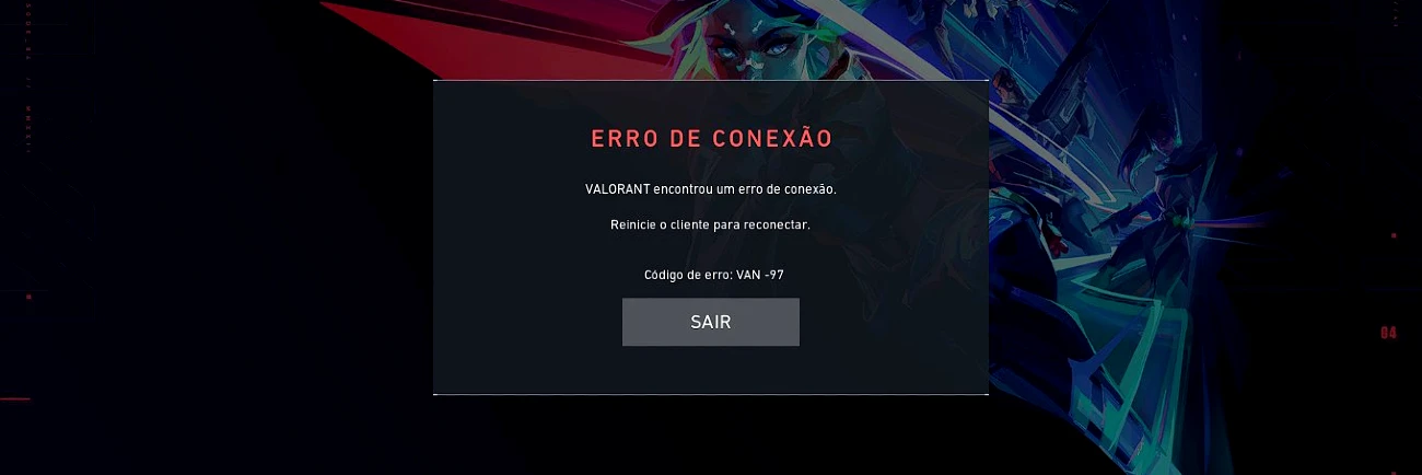 erro de conexão ao abrir o Valorant