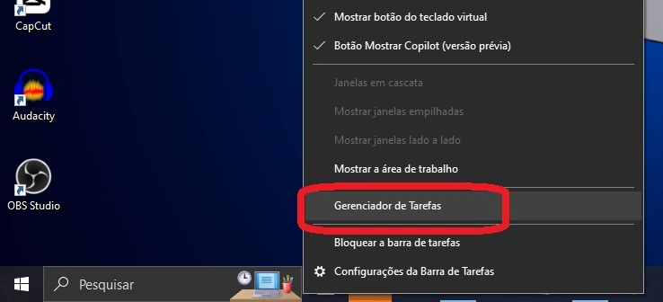 Gerenciador de Tarefas do PC Windows