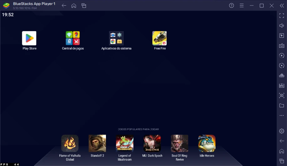 Emulador BlueStacks 4.240.30.1002  para jogar Free Fire