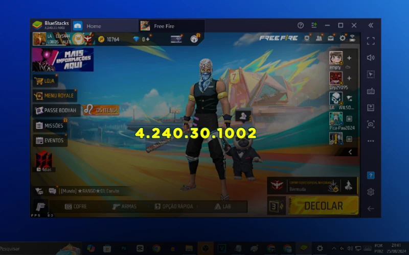Emulador BlueStacks 4.240.30.1002 para jogar Free Fire