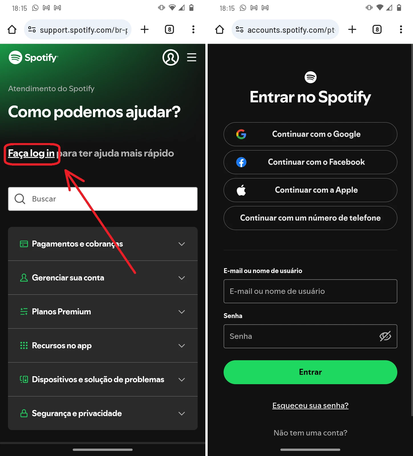 Contato suporte Spotify 2025