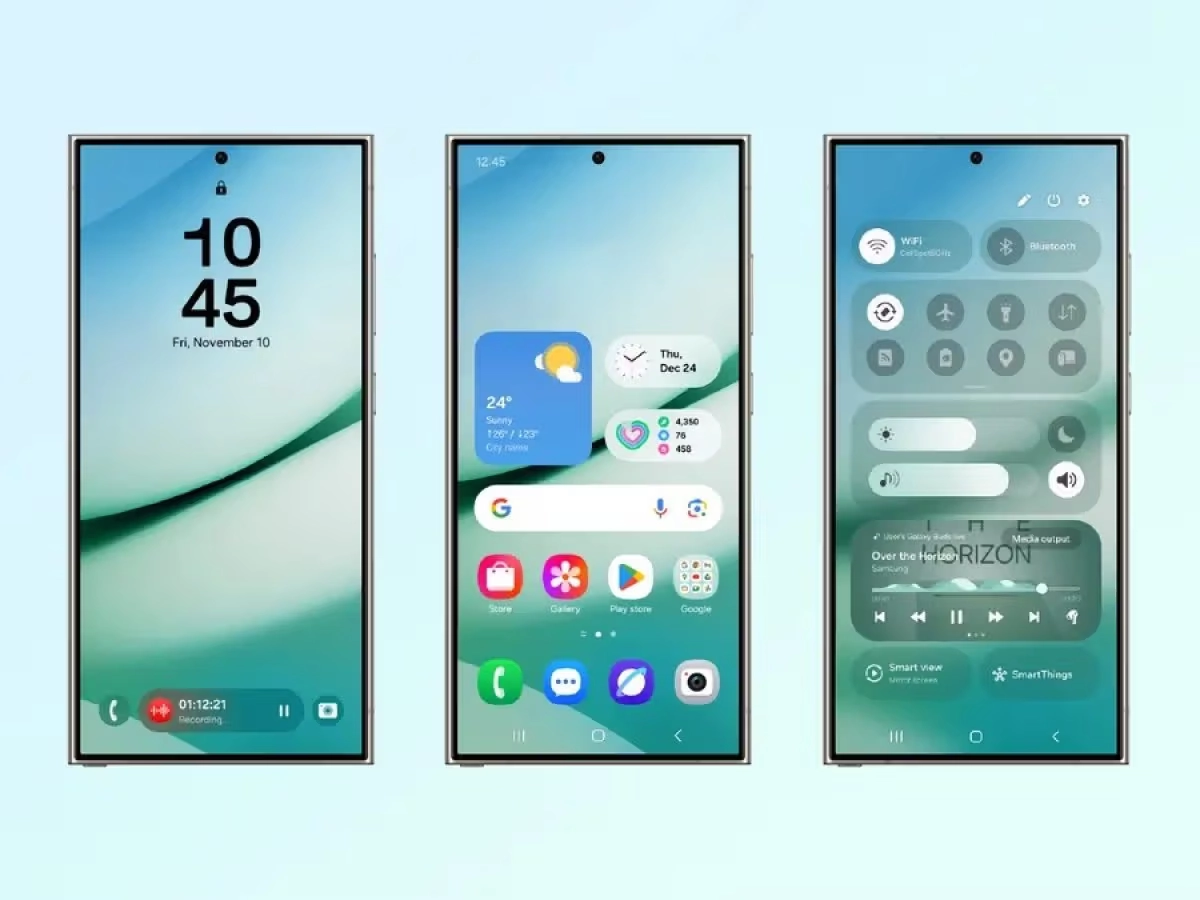 Visual do novo designer do One UI 7