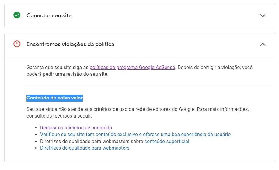 Reprovado por conteúdo de baixo valor? Entenda